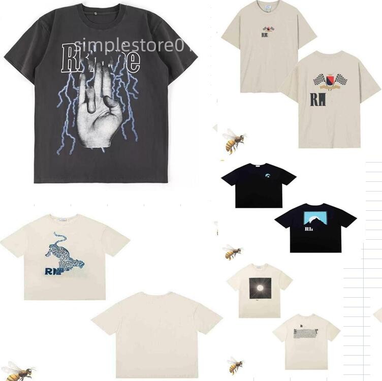 

Summer Mens T-Shirts Womens rhuds Designers For Men tops Letter polos Embroidery tshirts Clothing Short Sleeved tshirt large Tees, C11