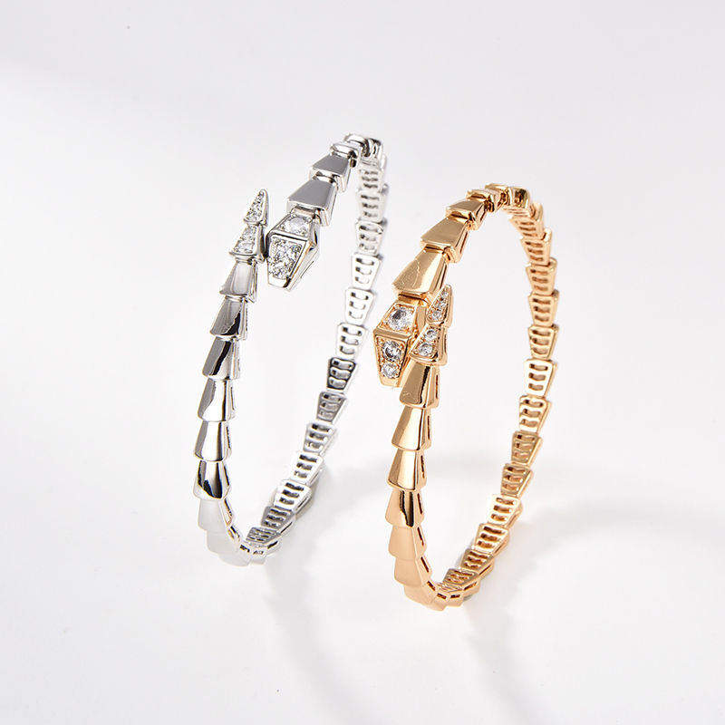 

BUIGARI Elastic snake bangle Snake bone designer bangle for woman jewelry diamond for man Gold plated 18K highest counter quality Never fade exquisite gift 002