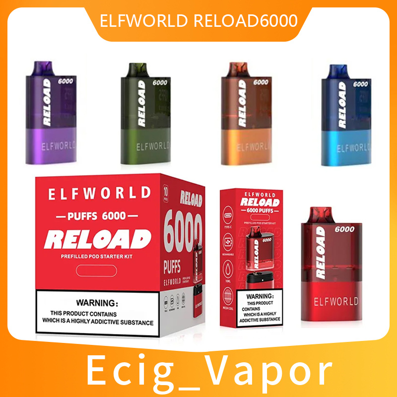 

Authentic Elfworld Reload 6000 Puffs Disposable E Cigarettes Device Vapor 12ml Pen Vape Bang 0 2 0 3 5 % 650mah Rechargeable Mesh Coil