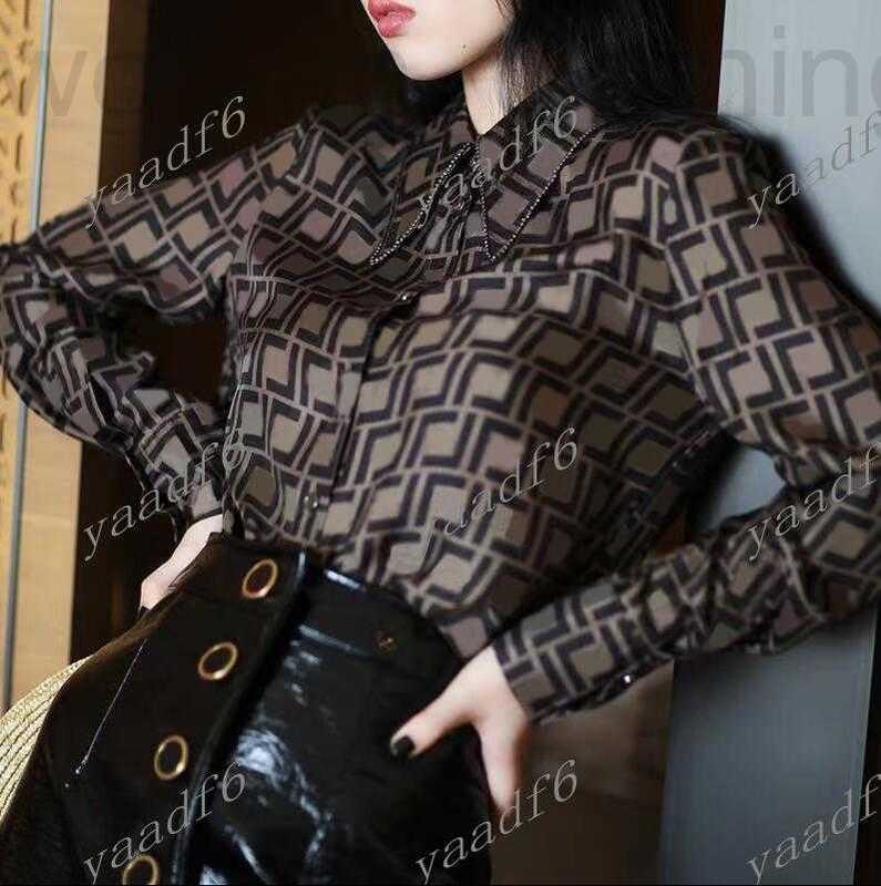 

designer 2023 Spring Fall Fashion Women' Blouses Designer Shirt Shirts Womens luxury lapel Diamond F letter print temperament women' top GG9N, 111