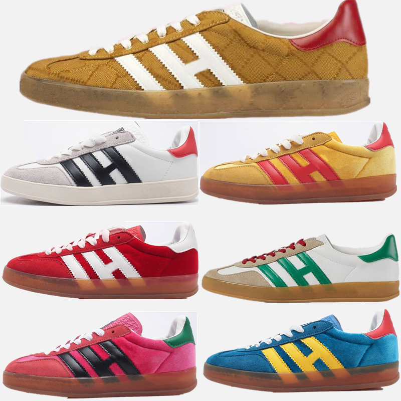 

Mens Gazelle Sneakers Designer Casual Shoes Tennis Basketball Canvas Print Embossed Womens Vintage Embroidered Skateboard Running Shoes 35-44