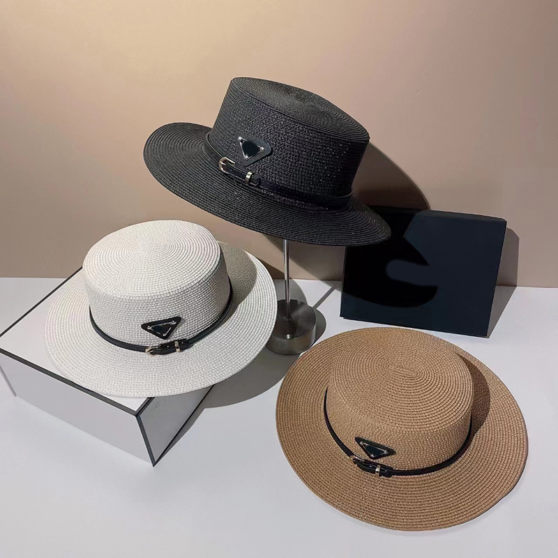 

Designer Straw Hat luxury gentleman Cap top quality men's and women's sun Hat Bucket Straw Hat Women Designer Casquette Outdoor Summer Caps Hats, Black