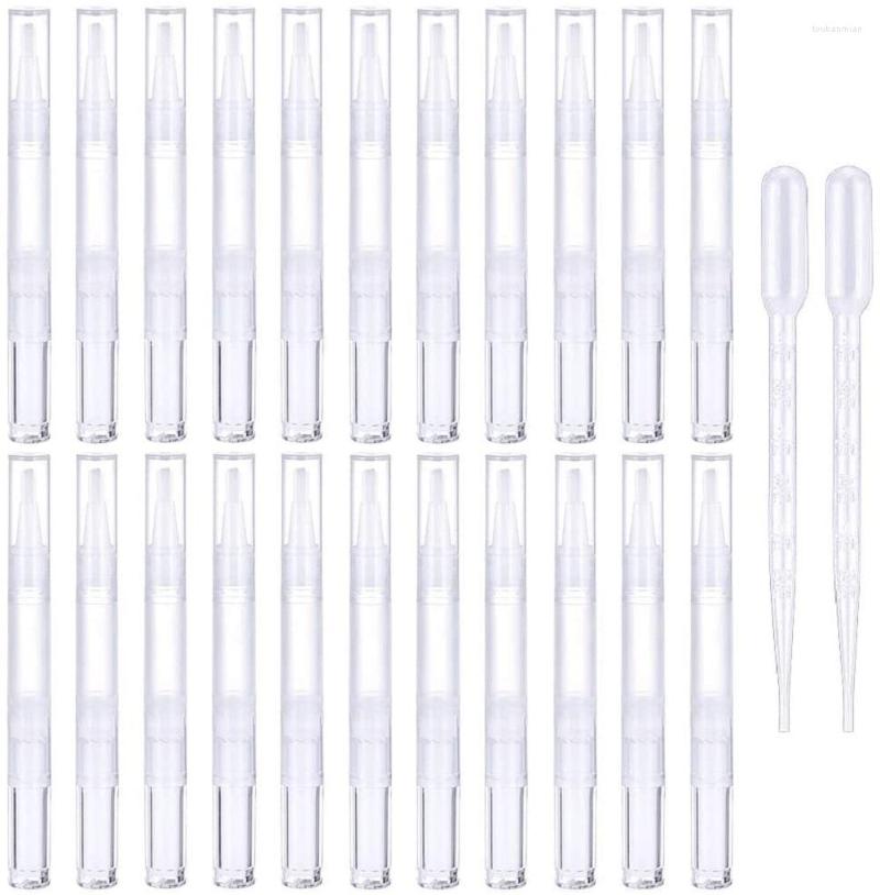 

Storage Bottles 20Pcs 3ml Nail Twist Pens Empty Transparent Oil Pen With Brush Cuticle Cosmetic Container Lip Gloss Tubes