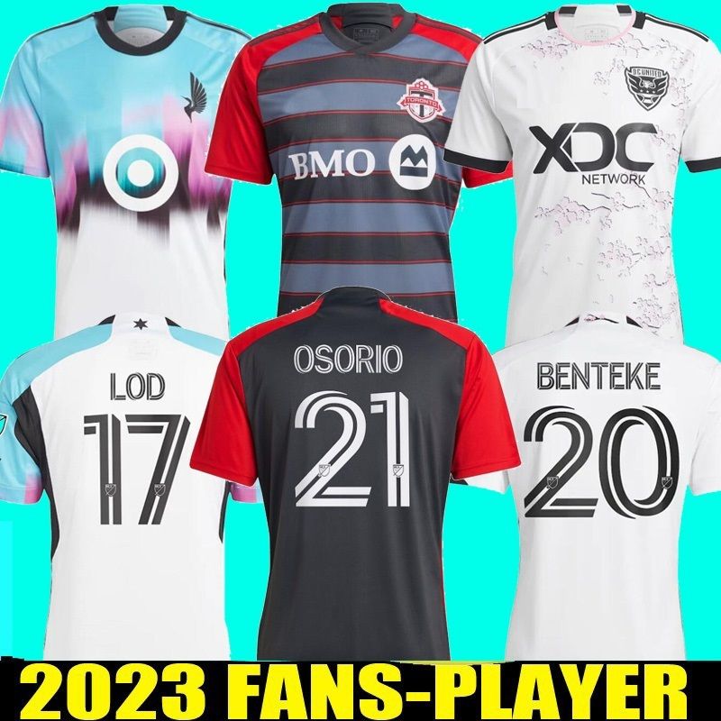 

2023 Minnesota DC United Soccer Jerseys KLICH BENTEKE KAMARA Benteke 23 24 home FLORES Toronto FC Football Shirt FANS PLAYER VERSION, Dc fans version