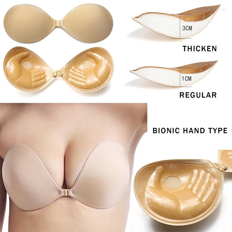 

Bras Sexy Wireless Front Closure For Women Invisible Push Up Strapless Bra Plus Size Backless Self Stick On Bralette Comfort, Beige-hou