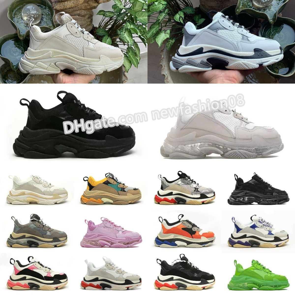 

2023 NEW Designer 17W triples men women Running shoes platform sneakers clear sole black white grey red pink blue Royal Neon Green mens Outdoor shoes Casual trainers, Box