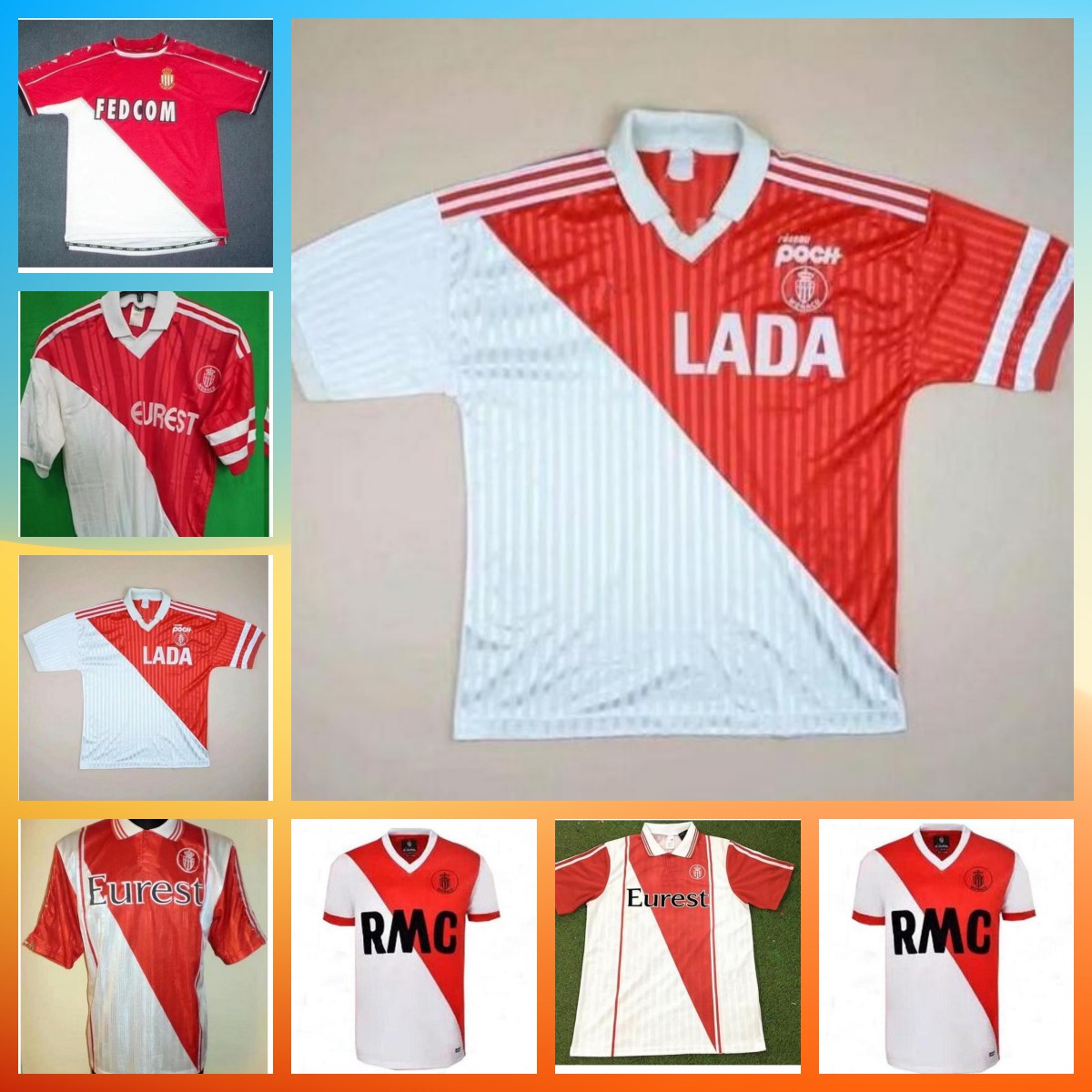 

82 90 91 92 Retro Soccer Jerseys Monaco Tuybens 1999-2000 Home Dalger Vintage 96-97 AS BEN YEDDER JOVETIC GOLOVIN, 01