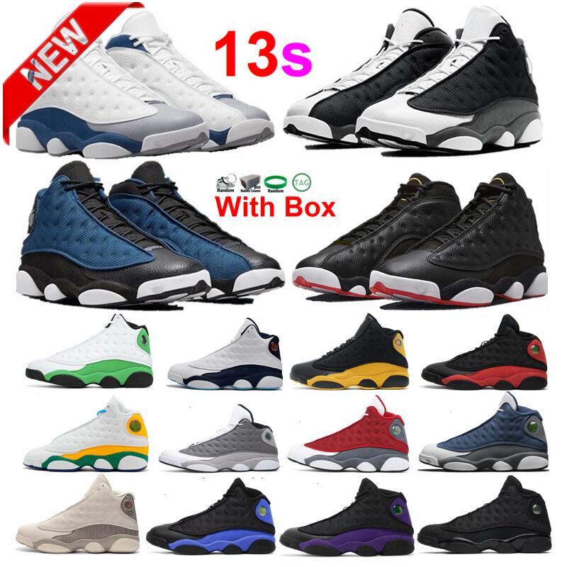 

Playoffs 13s Black Flint 13 2023 Basketball Shoes With Box French Blue Black Cat Singles Day Men Women Big Size Hyper Royal Bred Sneakers, Color-6