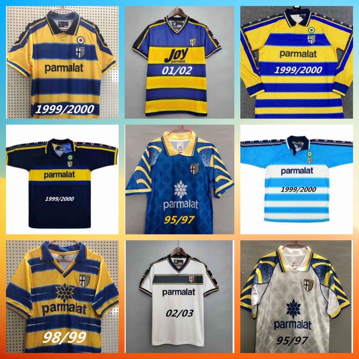 

Parma Calcio Retro soccer Jerseys Classic 1995 1997 1998 1999 2000 2001 2002 2003 95 97 99 00 BAGGIO CRESPO CANNAVARO Vintage Football shirt STOICHKOV THURAM 01 02 03, 10
