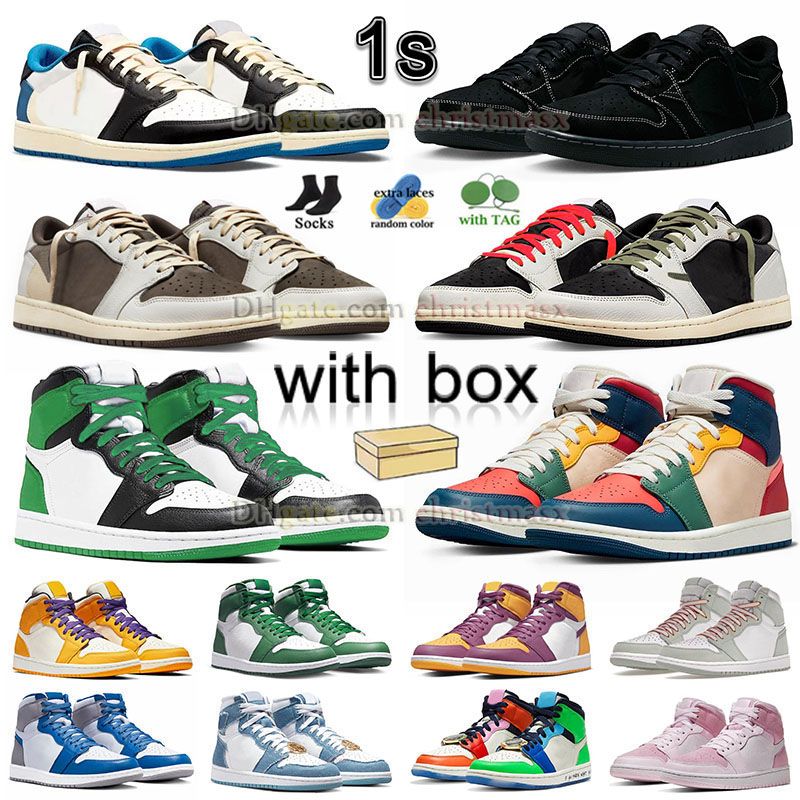 

Jumpman 1 high og lucky green basketball shoes with box mens womens 1s low reverse mocha sail black phantom unc mid light smoke grey starfish chicago lost found sneaker, D52 36-46 og bleached coral