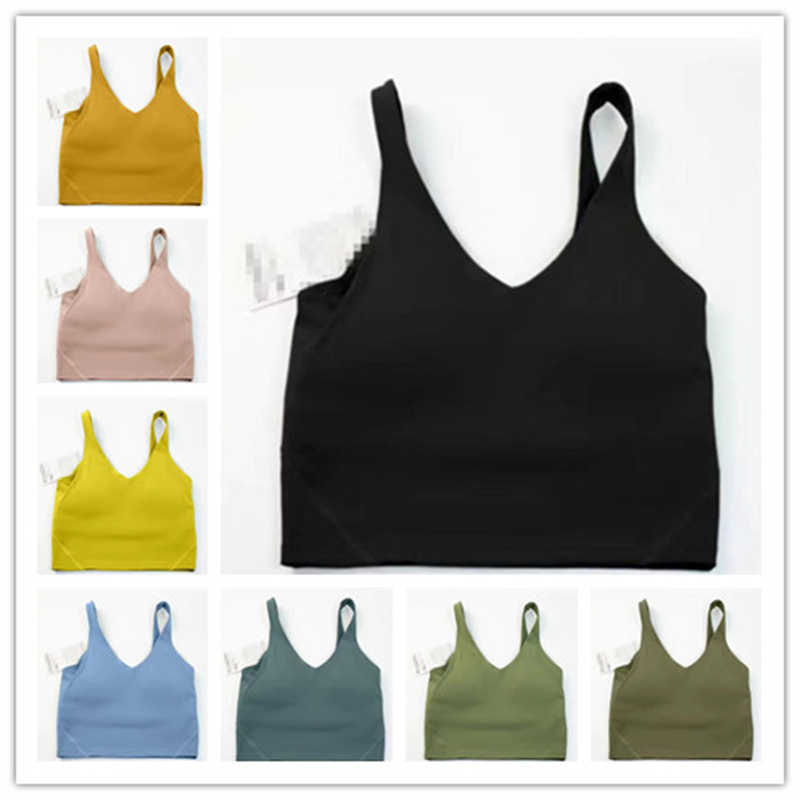 

2023 Yoga outfit lu-20 U Type Back Align Tank Tops Gym Clothes Women Casual Running Nude Tight Sports Bra Fitness Beautiful Underwear Vest Shirt JKL12, Split