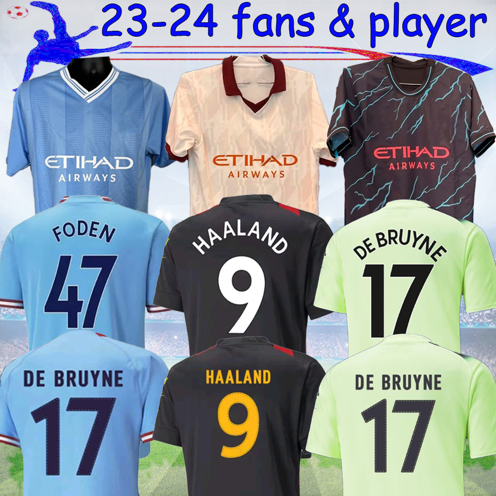 

22 23 24 third HAALAND ManS soccer jerseys STERLING aldult kids kit 2023 3RD City GREALISH DE BRUYNE RUBEN GESUS BERNARDO MAHREZ FODEN player football shirt 16-4XL, 23-24 away fans