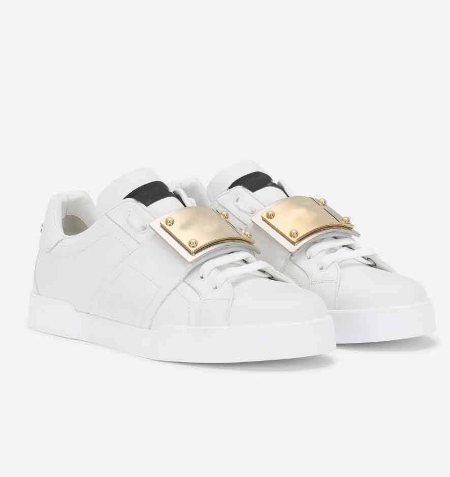 

White Black Portofins Sneaker Shoes Low Top Calfskin Suede Goatskin Man Trainers Top Brand Wholesale Discount Footwear With Box