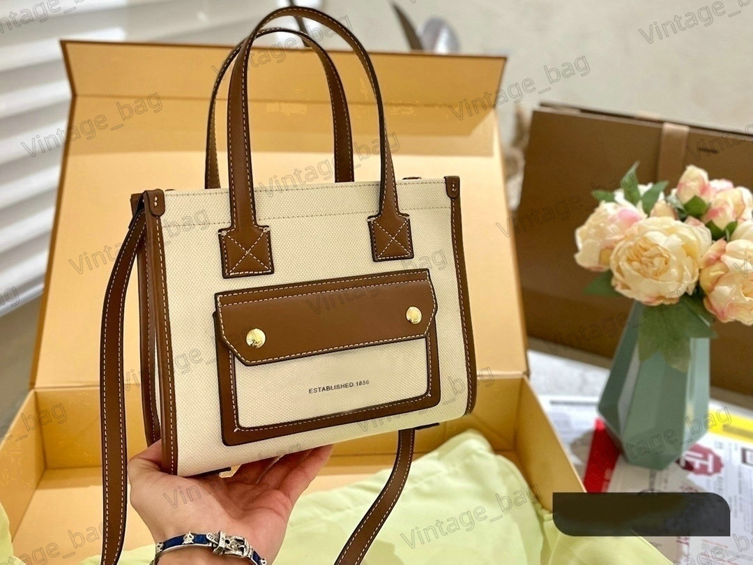 

Freya Tote Bag Ladies Handle Bag Two-tone Shoulder Bags Canvas and Leather Crossbody Bag Mini/Small/Medium Handbag Top Handle Luxurys