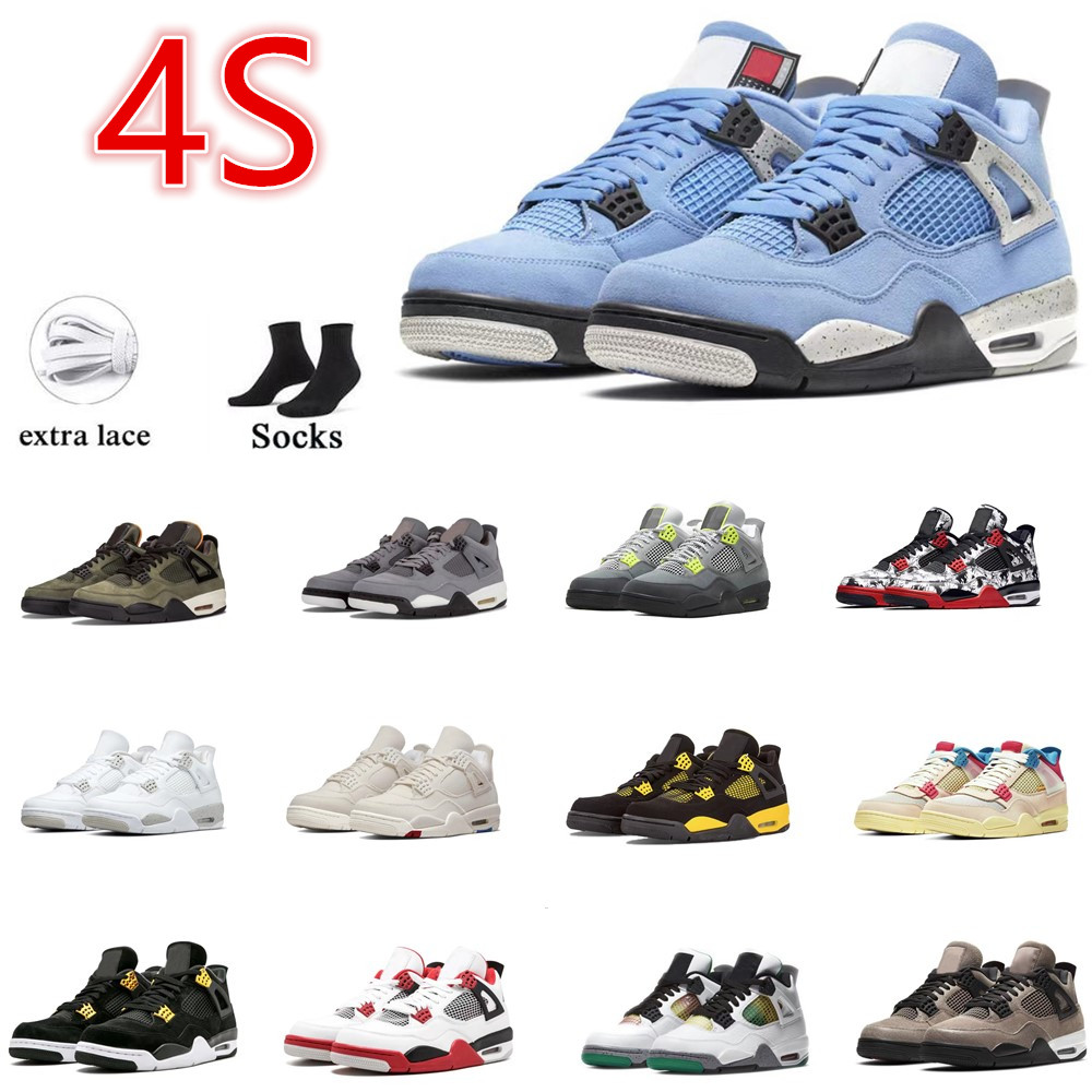 

Basketball Shoes 4 for men women 4s University Seafoam Military Black Cat Sail Red Thunder White Oreo Cactus Jack Blue University Infrared Cool Grey mens Sports Shoes, As shown in the figure
