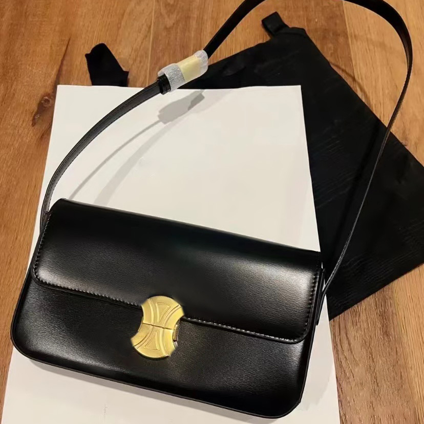 

quality fashion Clutch Bags Luxury Designer Genuine leather crossbody Bags small TEEN TRIOMPHE Shoulder Bag Women's men tote flap handbags woman Evening Party bag, White