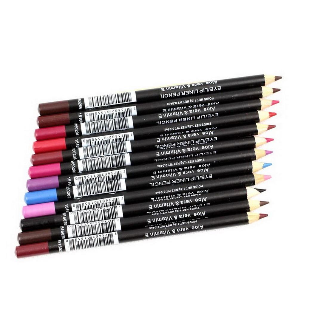 

Lip Pencils Female Liner Pencil Wholesale Eye Color Crayon A Levre Aloe Vera And Vitamin E Waterproof Easy To Wear Natural Longlasti Dhju9, Black & brown