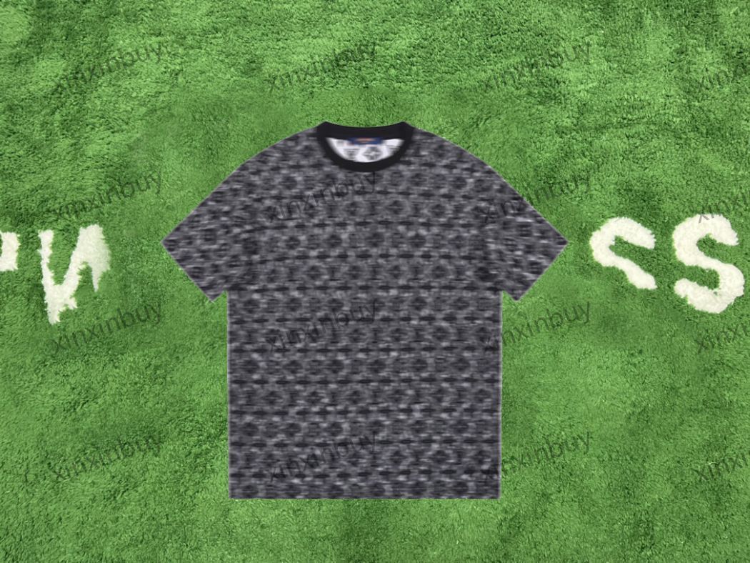 

xinxinbuy Men designer Tee t shirt 23ss Letter flower jacquard short sleeve cotton women white black grey S-2XL