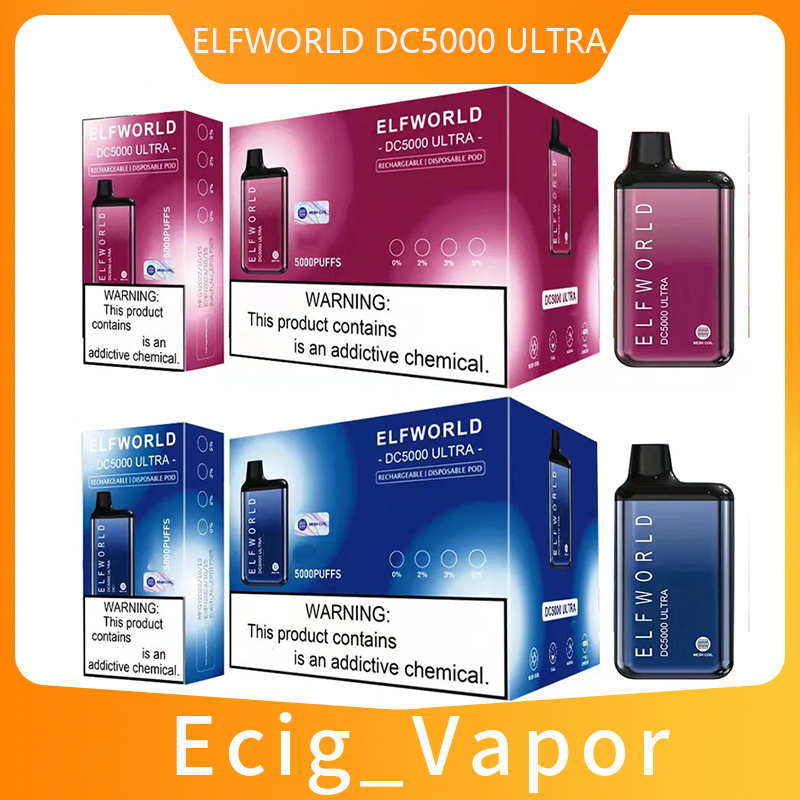 

Elfworld DC5000 Ultra Disposable Pod E Cigarettes Device 5000 Puffs Prefilled Cartridge Vape Pen 13ml Pod 650mah Rechargeable lost mary os bm bc5000