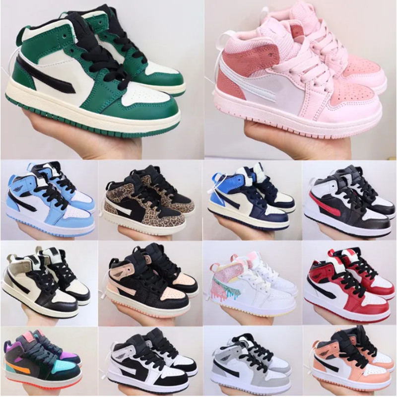 

Kids shoes Jumpman 1s boys basketball 1 shoe Children black mid high sneaker Chicago designer Scotts blue trainers baby kid youth toddler infants