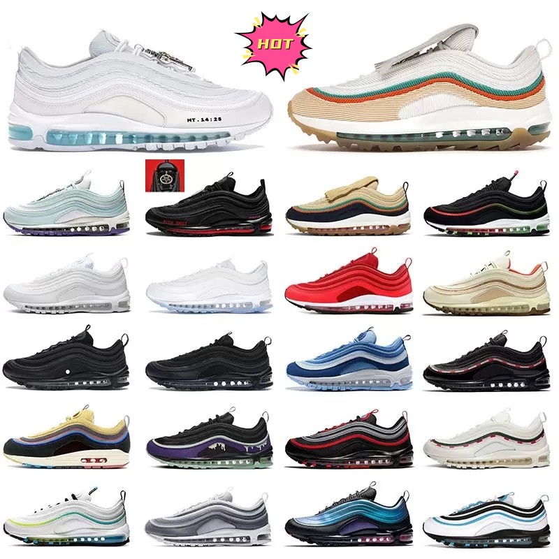 

2023 mschf Mens Womens Running Shoes Lil Nas x Satan Luke inri jesus White Ice Black Bullet Glitter Sean Wotherspoon Men Women Sports Sneakers Trainers 97 Golf NRG, 03#40-45