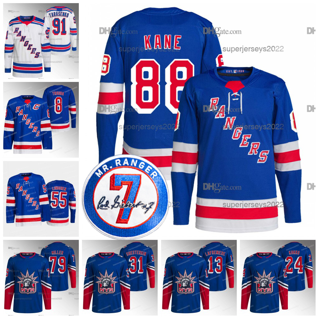 

NY 88 Patrick Kane Rangers Jersey Vladimir Tarasenko Igor Shesterkin Ryan Lindgren Kaapo Kakko K'Andre Miller Filip Chytil Kaapo Kakko Alexis Lafreniere, Reverse retro jersey youth s-xl