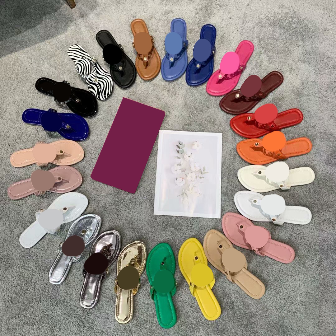 

2023 Designer brand slippers flip-flops leather slide sandals outdoor beach casual lady slipper flat fashion sandal with box size