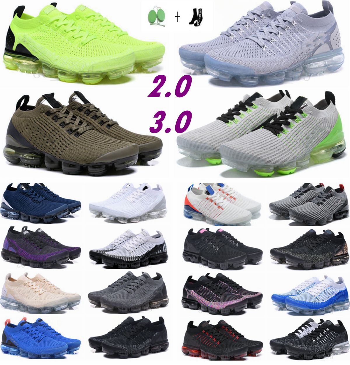 

Running Shoes Vapores Max Air Fly Knit Men 2.0 3.0 Safari CNY Black Orange Iron Grey Red Cream Blue Night Purple Volt Chrome Women Breathable Designer Sports Sneakers, 22