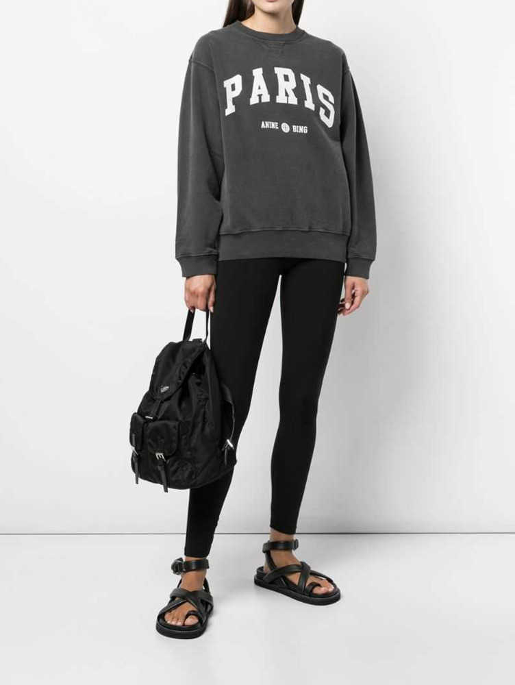 

Anine Bing letter Paris women sweatshirt print wash snow black gray round neck cotton sweater designer pullover hoodie 28ESS