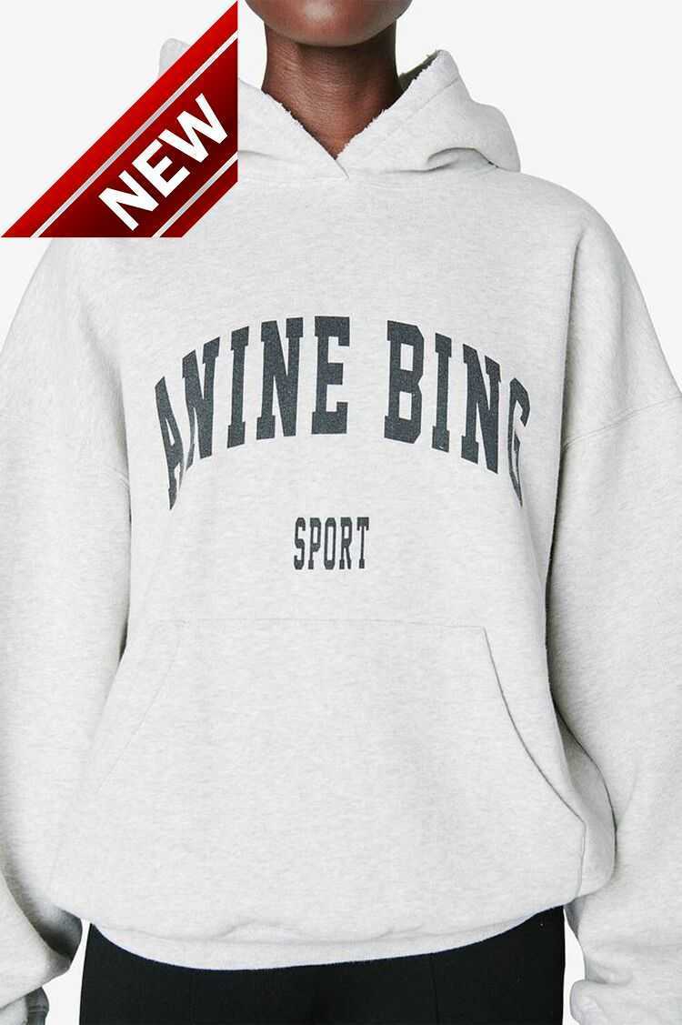 

Women's Hoodies Sweatshirts Fashion ANINE 23ss BING Women Designer Hoodie Sport Classic Hooded Print Fleece Sweatshirt Grey PulloverESS, Gray fleece