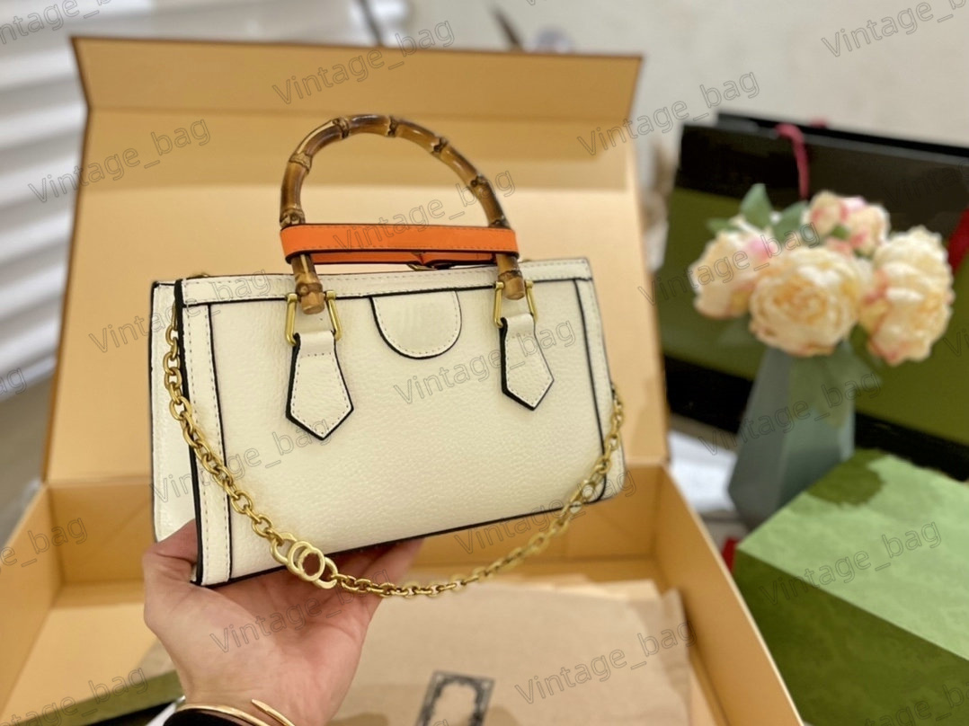 

Diana Bamboo Mini Tote Bag Ladies Handbags Crossbody Shoulder Bags Designer Leather Purses Vintage Top Handle Chain Strap Wallet Clutch