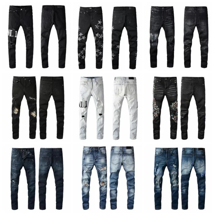 

Straight Biker Spring Autumn Fashion Skinny amirly Slim Ripped Jean Elastic Casual Motorcycle Mens Stretch Jeans Denim Trouser Classic Pants Jeans, 16