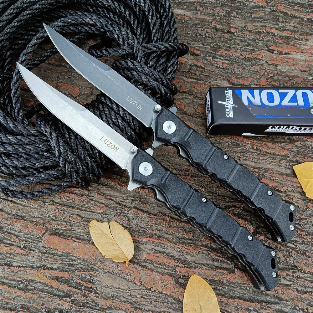 

Cold Steel 20NQL Luzon Flipper Folding Knife Curved Belly Point Folder - 8Cr13MoV Steel Nylon Fiberglass Handle