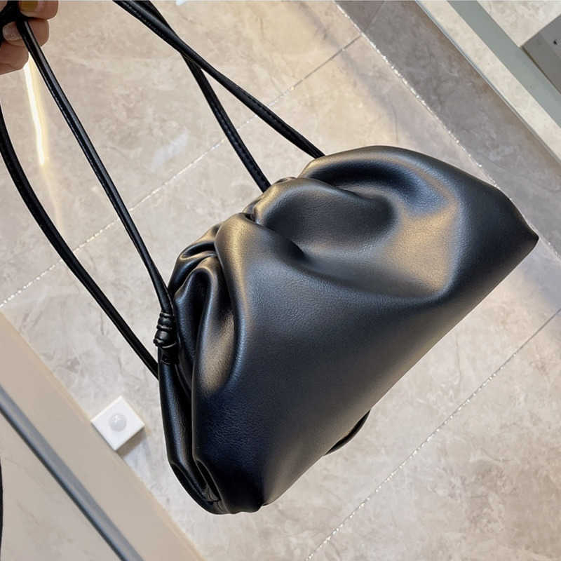 

Women Cloud Bag High Quality PU Leather Simple Makeup Banquet Luxury Designer Hand Purse Casual Tote Wallet Bags Women Handbag, 2# size22x14cm