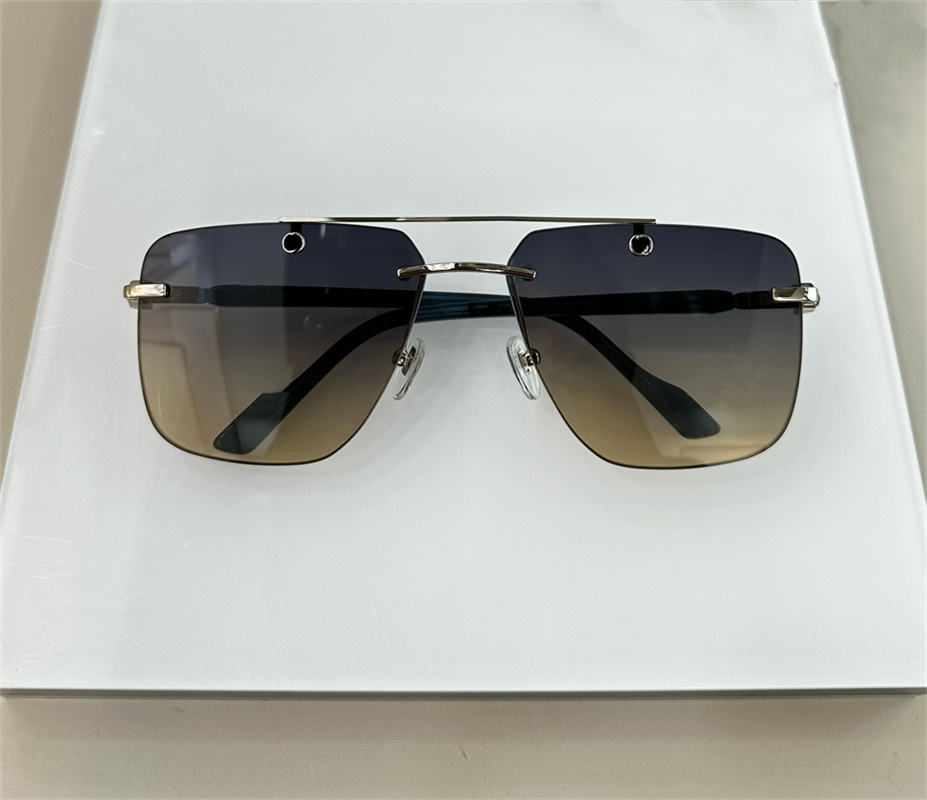 

Luxury fashion sun borderless sunglasses men's and women's outdoor leisure UV protection belt case