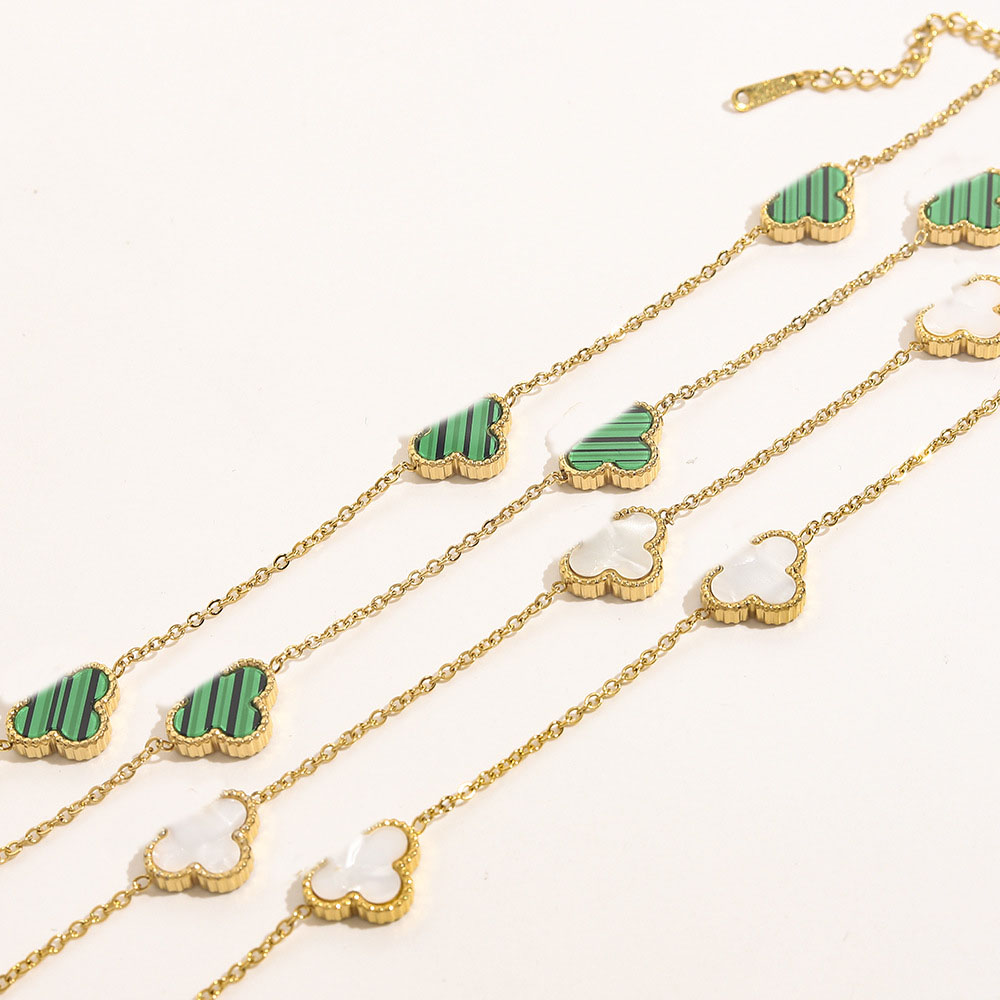 

Womens Design Pendant Necklace Flowers 18K Gold Plated Stainless Steel Necklaces Choker Chain Letter Pendant Fashion Wedding Jewelry