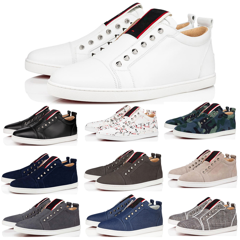 

Men Fashion Women Casuals Dress Shoes F.A.V Fique A Vontade Sneakers Popular Vintage Calf Leather Designer Spikes Leisure Flats Couple Party Wedding Sports Box - 47, #1