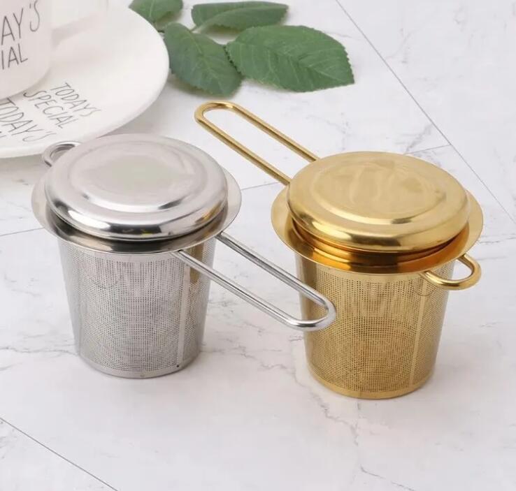 

UPS Reusable Mesh Tea Tool Infuser Stainless Steel Strainer Loose Leaf Teapot Spice Filter With Lid Cups Kitchen Accessories