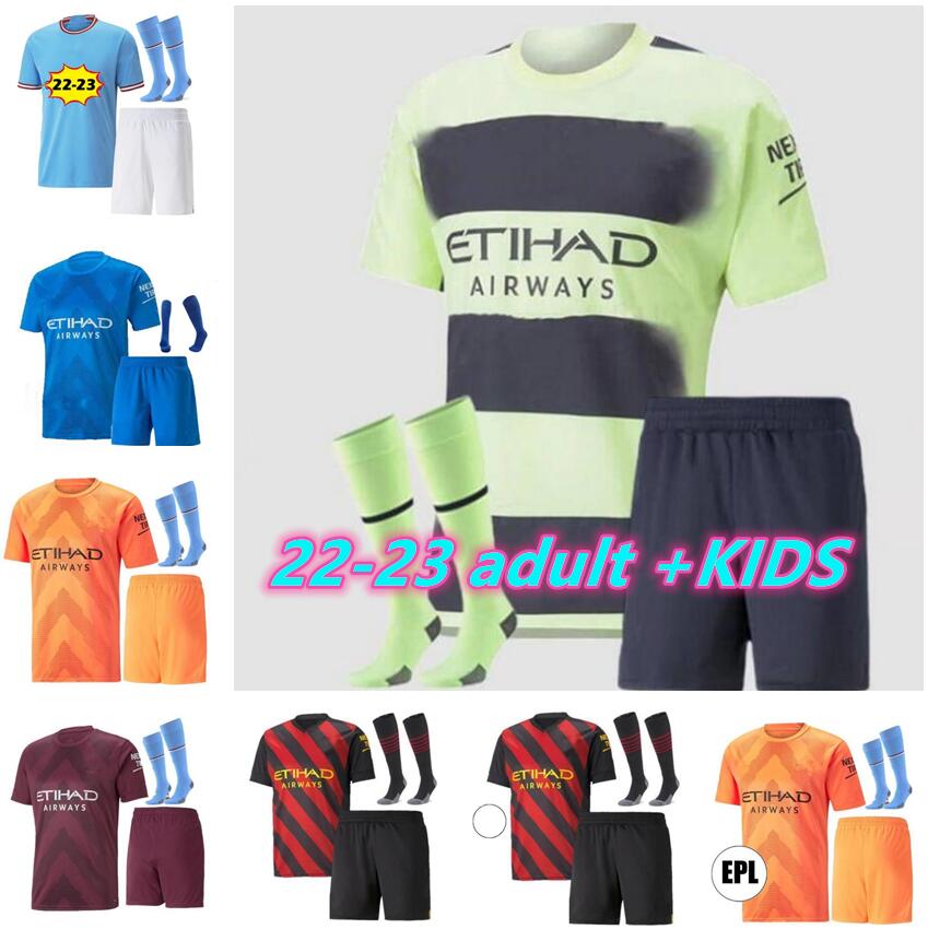 

adult kits HAALAND J. ALVAREZ soccer jersey 22 23 FERRAN DE BRUYNE MANS CITIES GREALISH MAHREZ foden BERNARDO Gundogan 2022 2023 football shirt uniforms men kids kit