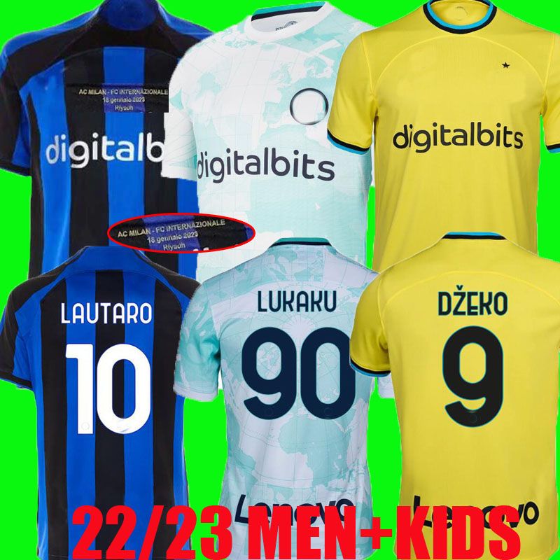 

22 23 LUKAKU soccer jerseys THIRD AWAY 3RD CORREA DZEKO BARELLA LAUTARO SKRINIAR DE VRIJ 22 23 football shirt uniforms men kids kit SuperCoppa final Inters Milans1188