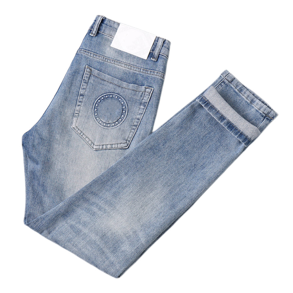 Designers jeans Men's Jeans Spring Summer Thin Denim Slim Fit High-end Brand Small Straight Pants 3FKN