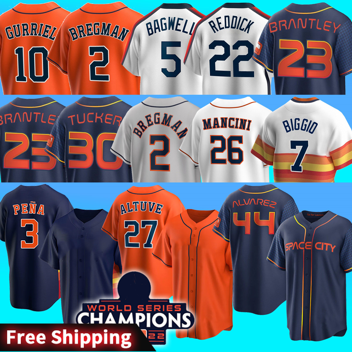 

27 Jose Altuve Astros Baseball Jerseys Alex Bregman Jeremy Pena Kyle Tucker Jose Abreu Yordan Alvarez Michael Brantley Hunter Brown Luis Garcia Craig Biggio, Men