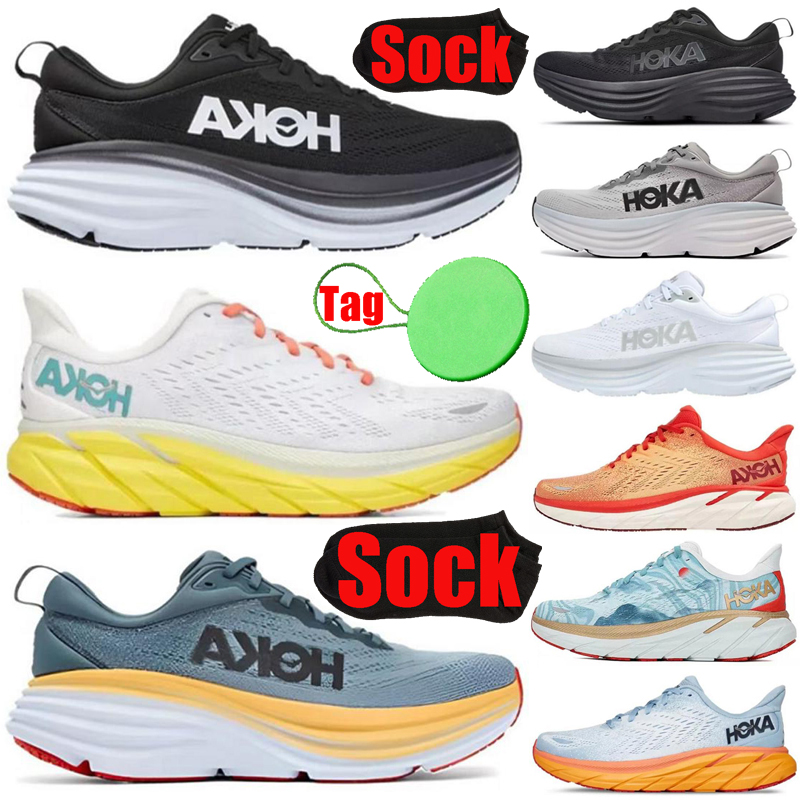 

hoka hokas one one bondi clifton 8 shoes Designer casual mens womens shoe Black Plate-forme luxury trainers sneakers runners, #28 white pink 36-41