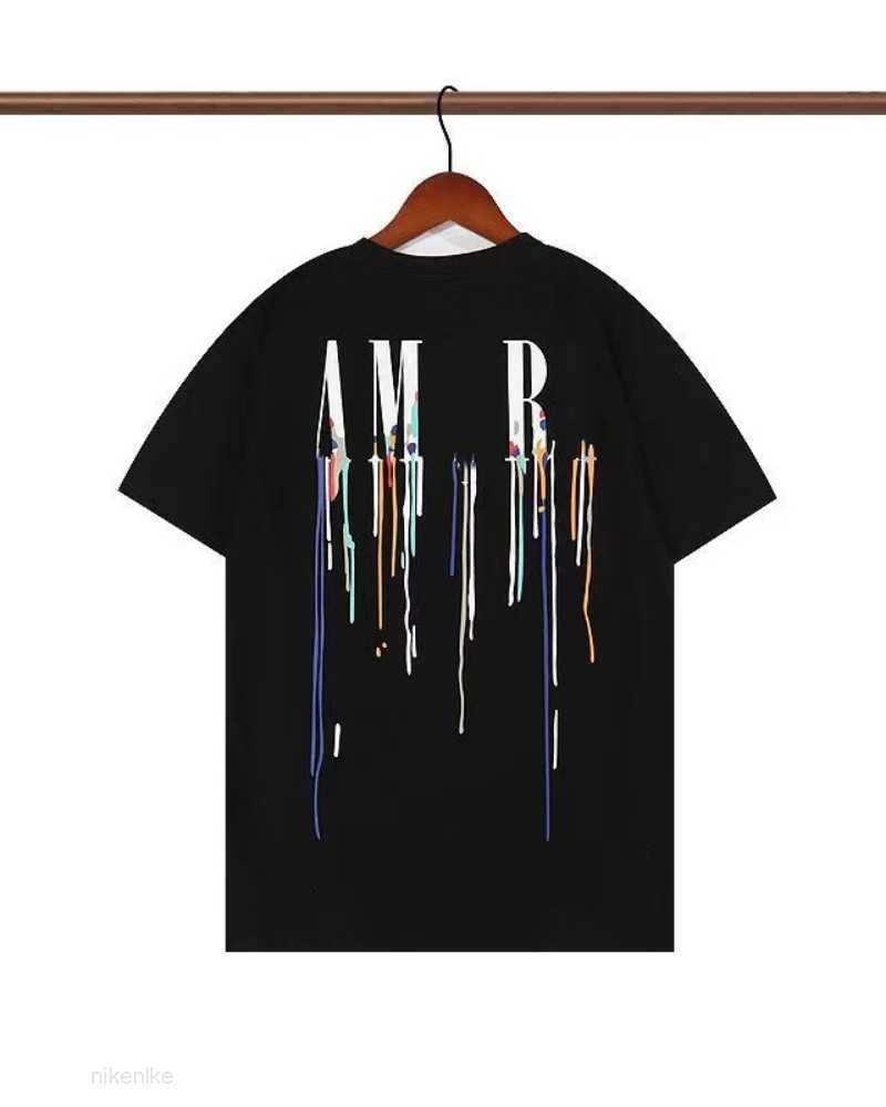 

23Ss Womens t Shirt Designer Color Printed Short Sleeve Pure Cotton Breathable Casual Sweatshirt Couples with High Version Clothing K88