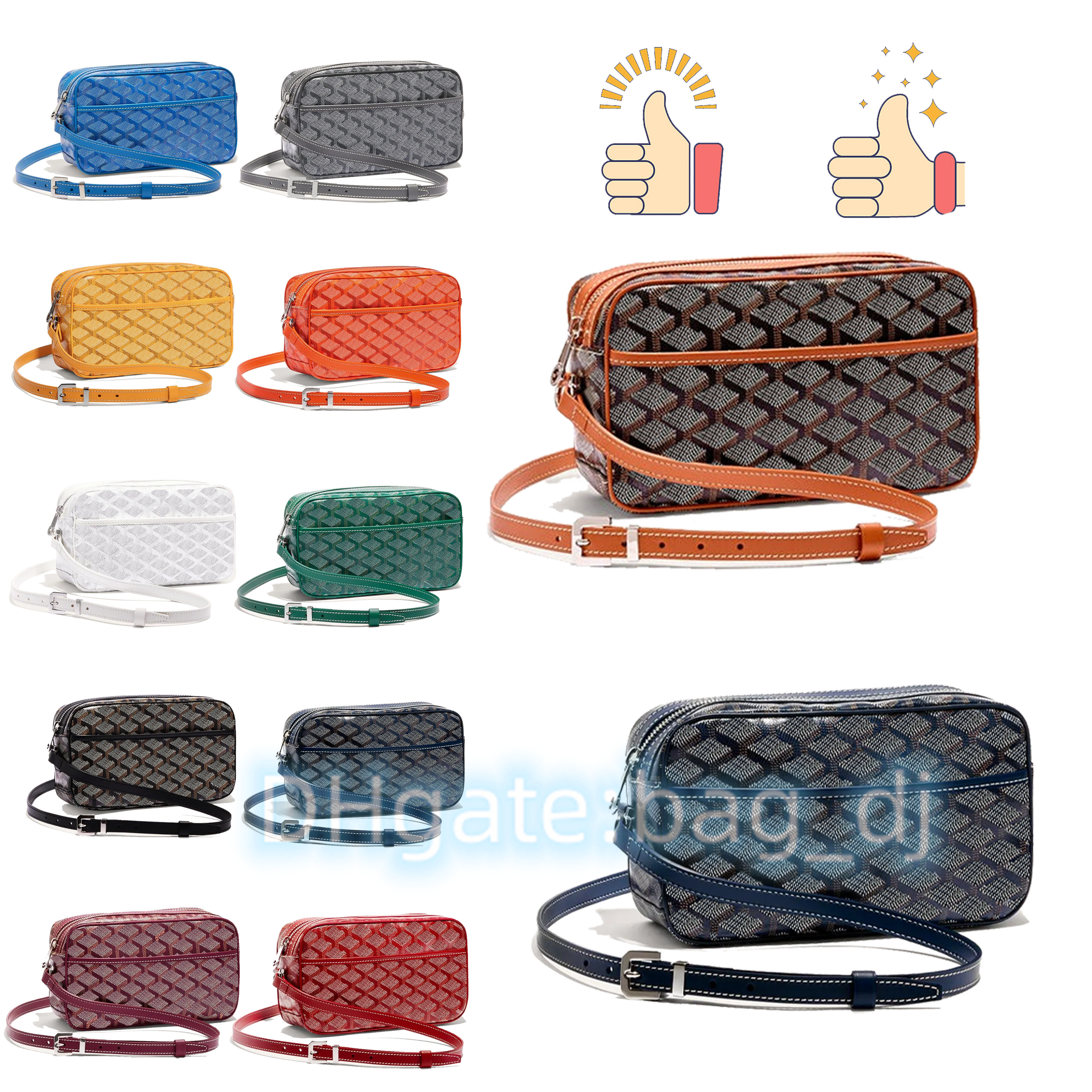 

Fashion luxury designer handbag original classic leather pocket Men's Crossbody Bag 7A Premium women's Goya Camera satchel The latest product Women's shoulder, White