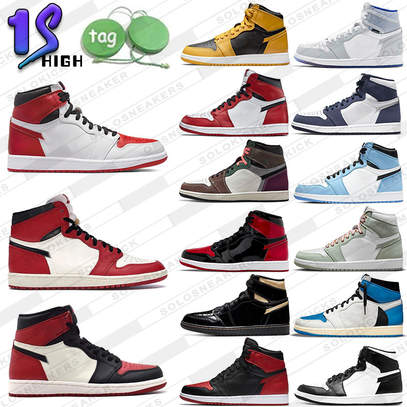 

Authentic Trophy 2023 Room 1 High OG Chicago Bred Toe Banned 1s Shoes Dark Mocha Hyper Royal University Blue Obsidian Balvin Union Men Women