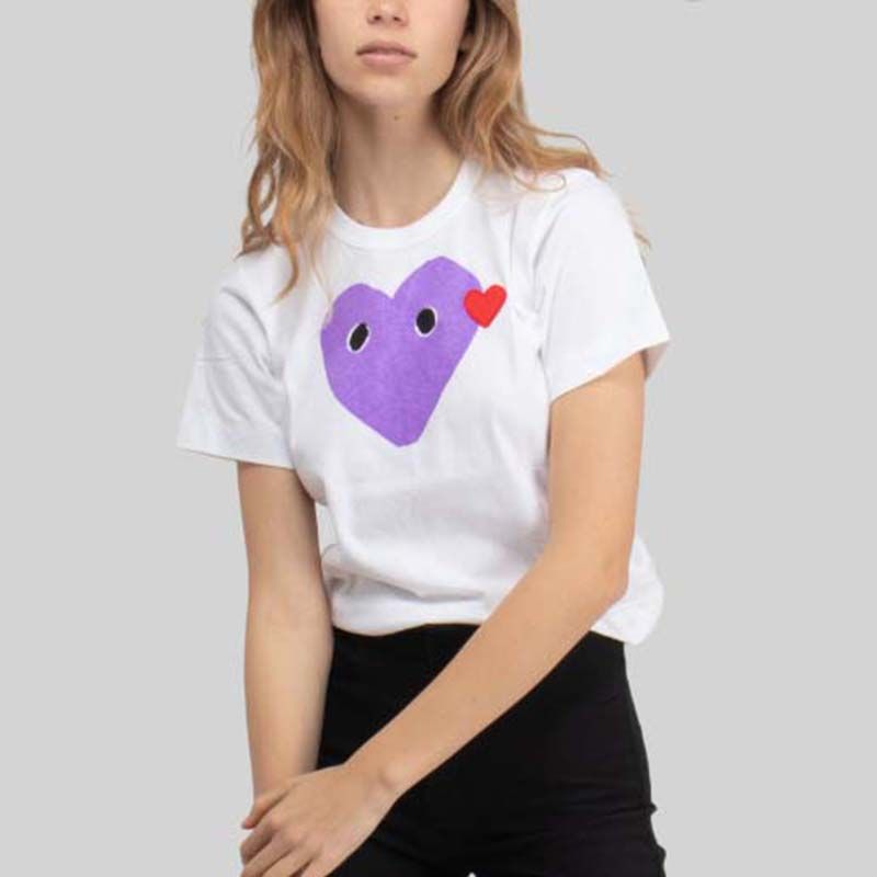 

2023 Fashion Mens T Shirt Designer Big purple Heart Shirt Casual Women Shirts High Quanlity TShirts Cotton Embroidery Short Sleeve Summer Tee