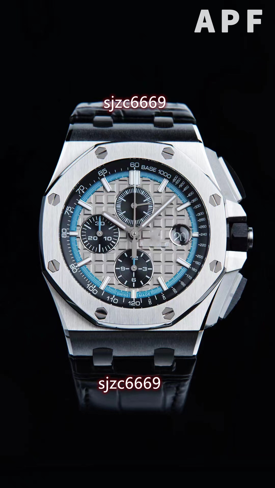 

APF ceramic chronograph wrist size 44mm26401 26400 26405 26411 Equipped with 3126 movement double-sided sapphire lens natural rubber belt, As shown