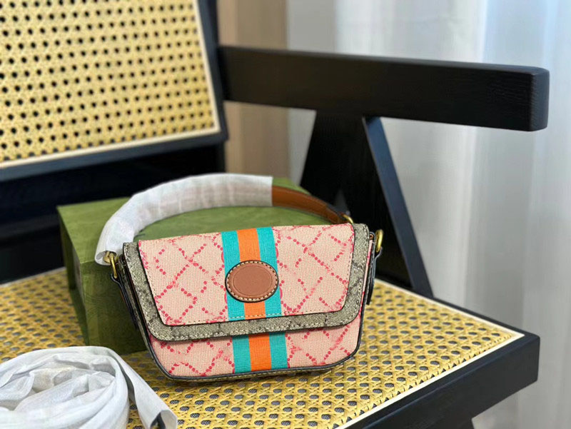 

Luxury Shoulder Bag Designer Mini Handbag Women Small Purse Long Strap Crossbody Bags 2colors Lady Underarm Bags Gletter Printed Small Pocket, Pink