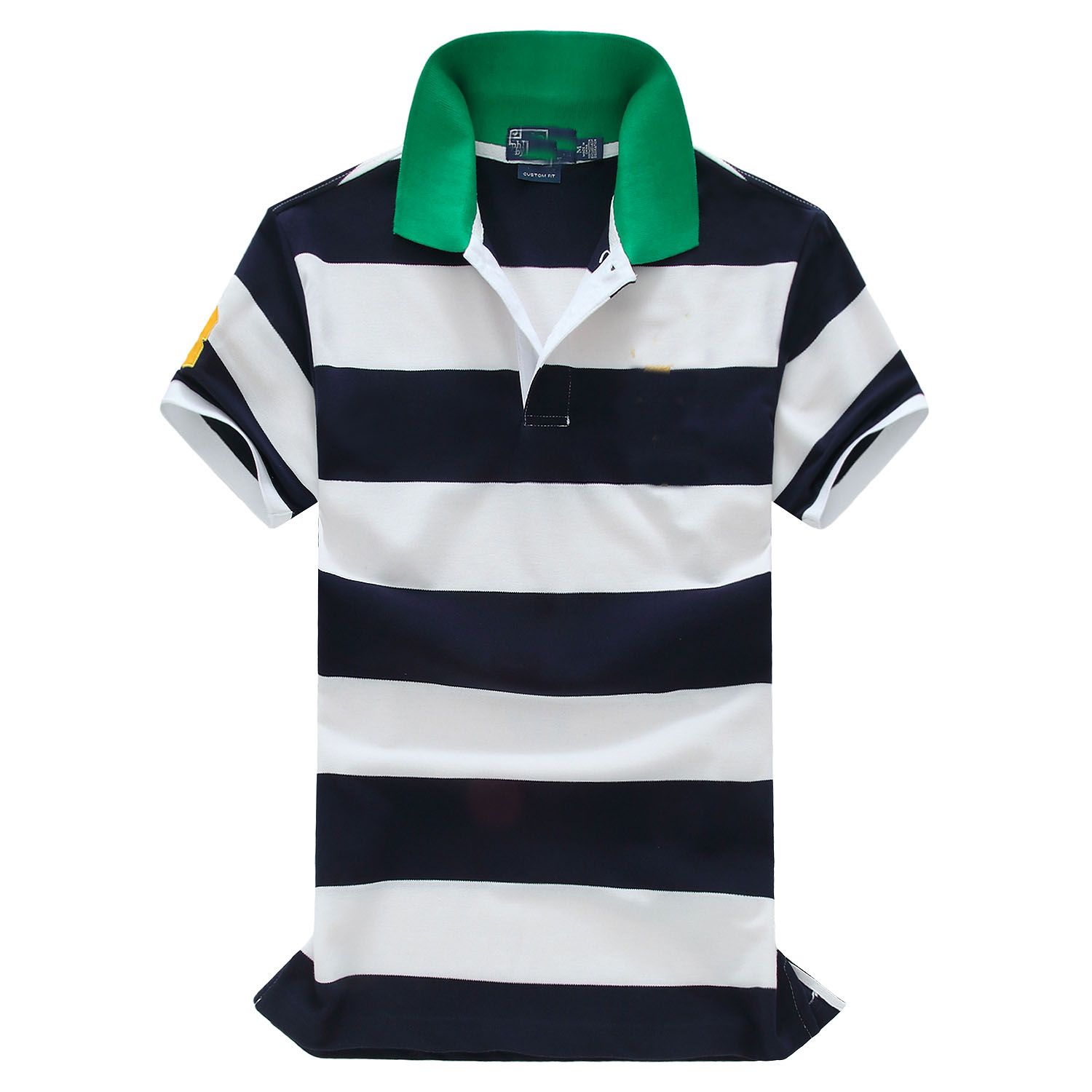 

TOP! classic fashion Striped big horse Short Sleeve Polo men's Shirt 100% Cotton